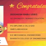 Siddhesh Babu Udeg Placed Successfully QC Engineer