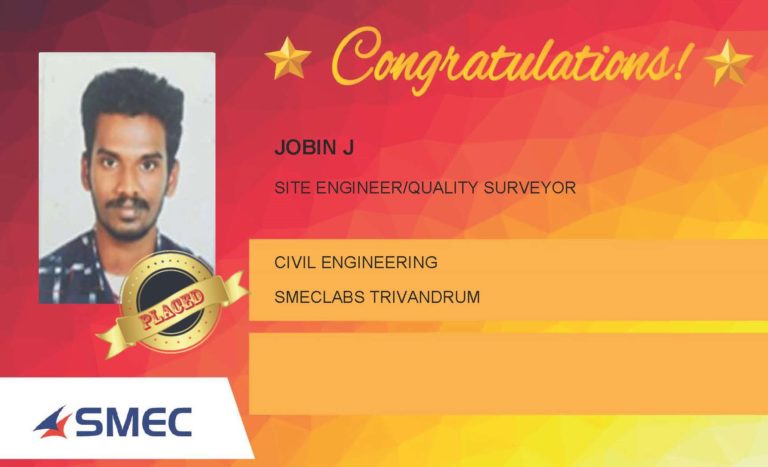 Jobin J Placed Successfully Site Engineer / Quality Surveyor