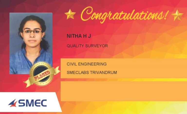 Nitha T Placed Successfully Quality Surveyor