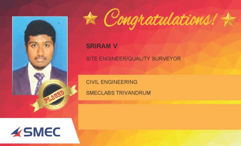 Sriram Placed Successfully Site Engineer / Quality Surveyor