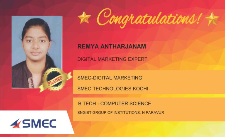 Remya Antharjanam Placed Successfully Digital Marketing Expert