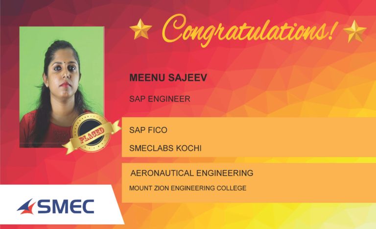 Meenu Sajeev Placed Successfully SAP Engineer