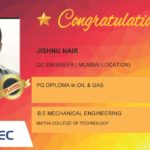 Jishnu Nair Placed Successfully QC Engineer