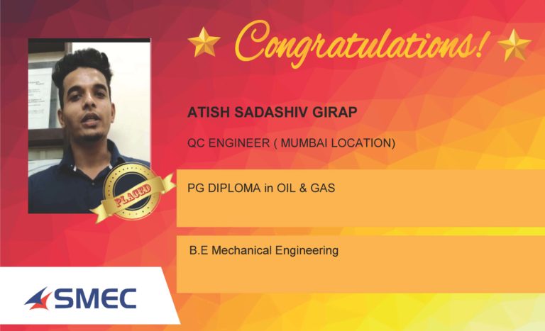 Atish Sadashiv Girap Placed Successfully QC Engineer