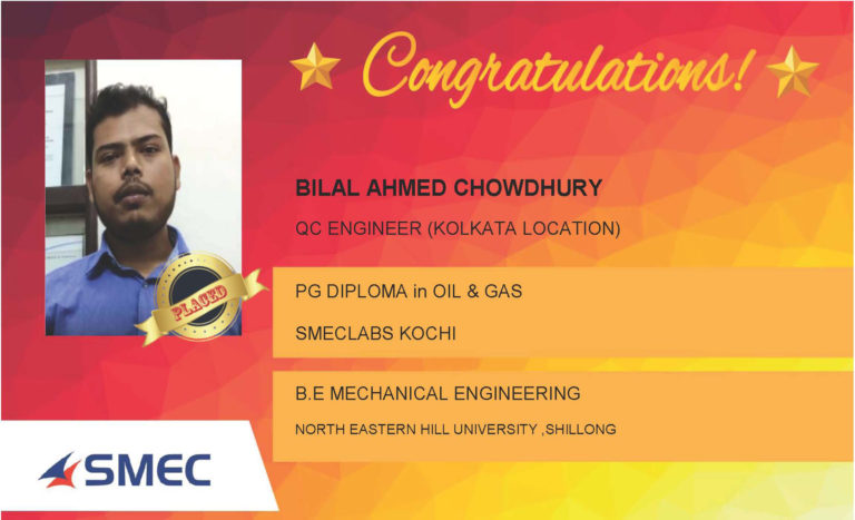 Bilal Ahmed Chowdhury Placed Successfully QC Engineer
