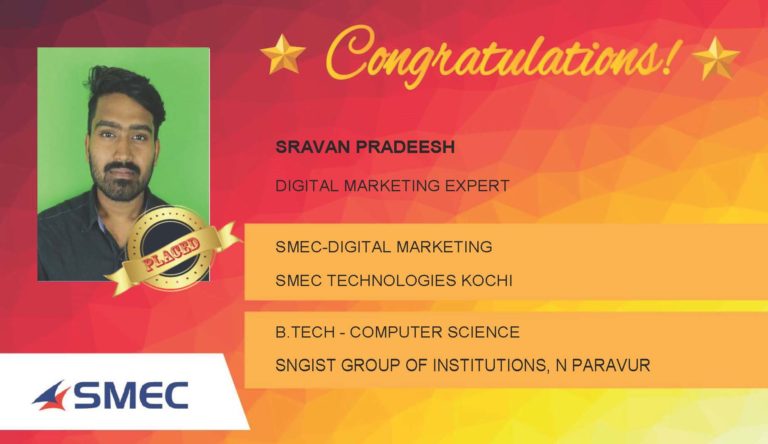 Sravan Pradeesh Placed Successfully Digital Marketing Expert