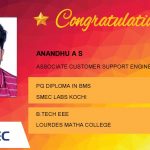 Anandhu A S Placed Successfully Associate Customer Support Engineer