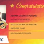 Aswin Vasanth Poojari Placed Successfully Automation Engineer