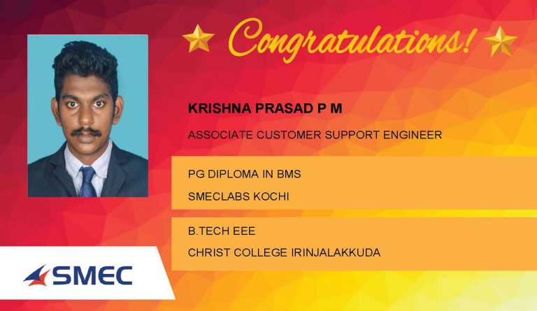 Krishna Prasad P M Placed Successfully Associate Customer Support Engineer