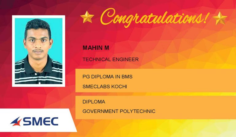 Mahin M Placed Successfully Technical Engineer