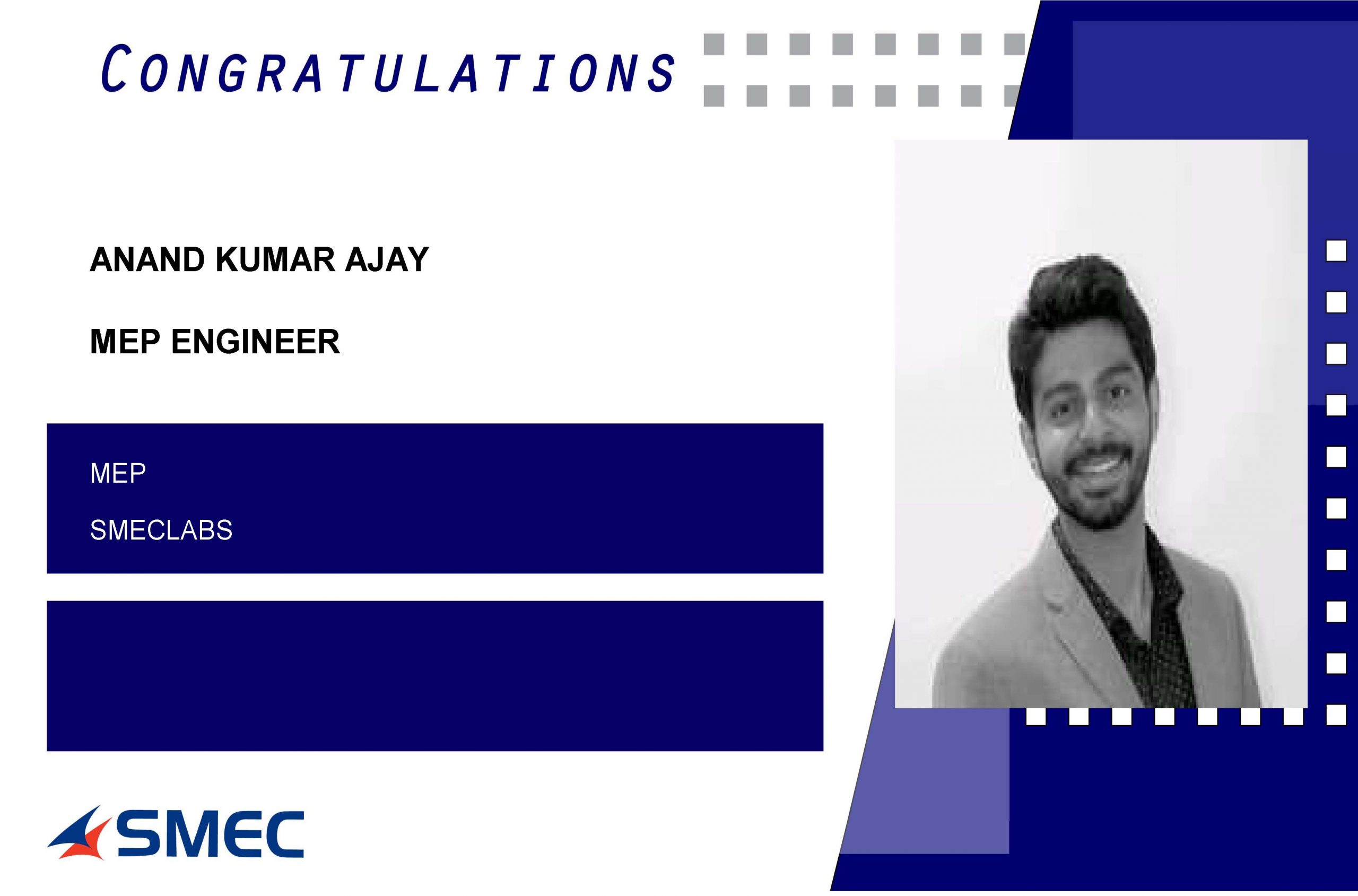 Anand Kumar Ajay Placed Successfully as MEP Engineer
