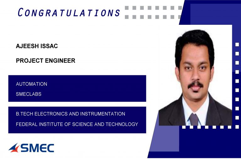 Ajeesh Issac Placed Successfully as Project Engineer