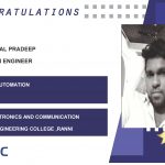 Pradeesh Lal Pradeep Successfully Placed as Application Engineer
