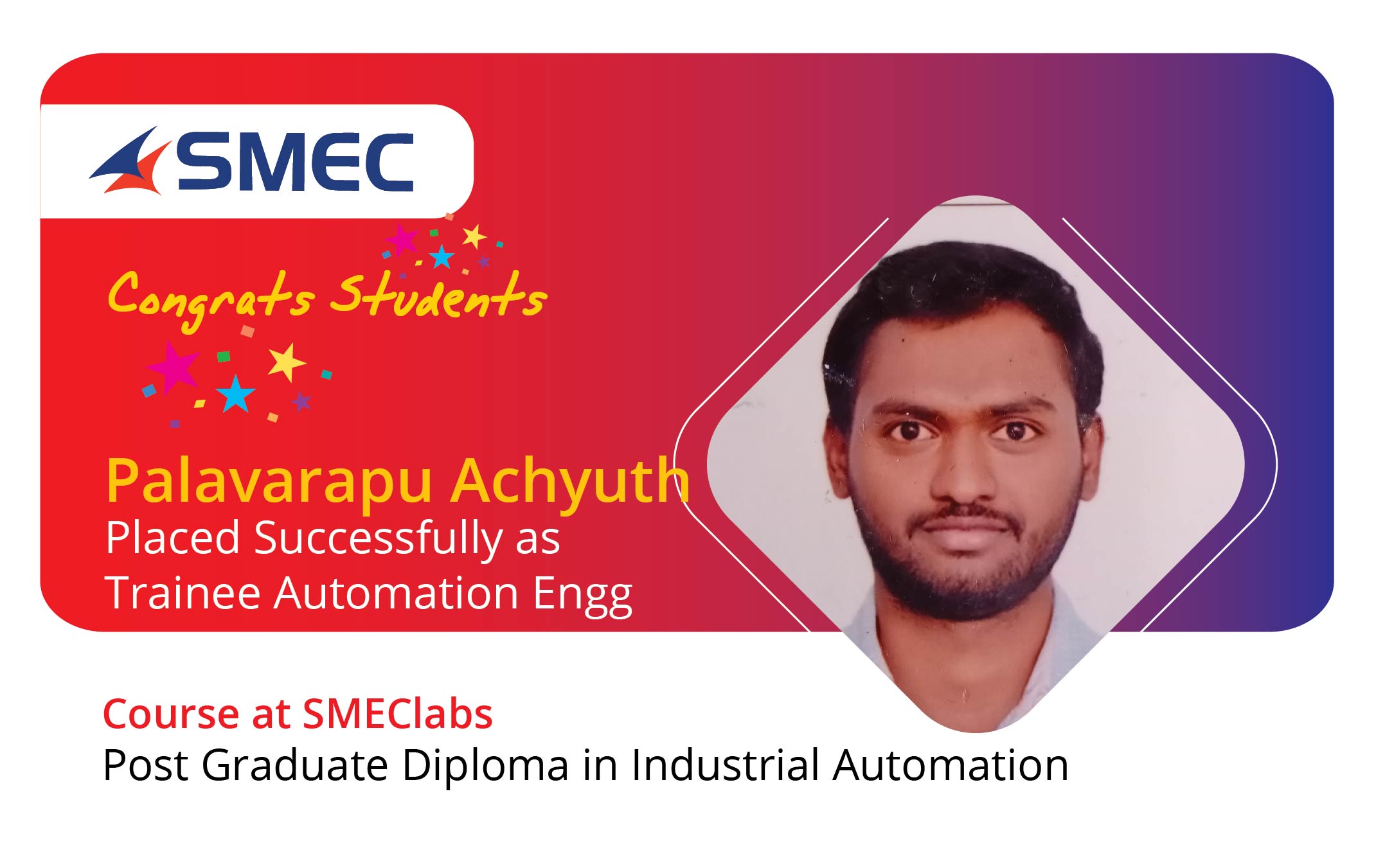 Palavarapu Achyuth - PGDIA - BE EEE - VPack Automation - Trainee Automation Engg