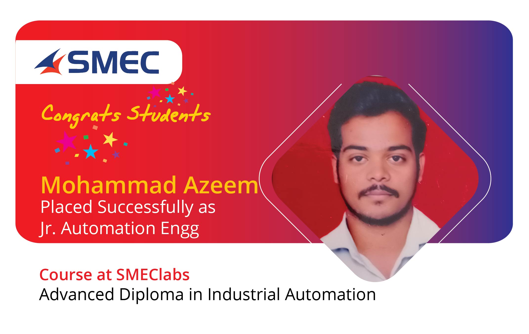 Mohammad Azeem - ADIA - BE INdustrial - Schneider Electric - Jr. Automation Engg