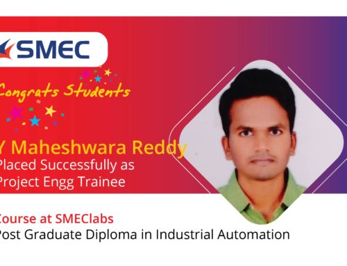 Y Maheshwara Reddy – PGDIA- BE EEE- 2017- placed successfully as Project Engg Trainee