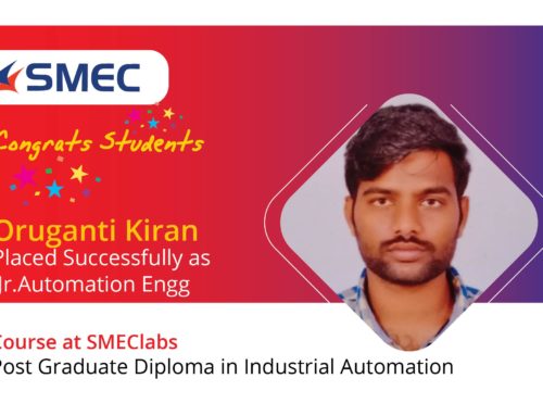 Oruganti Kiran – BE EEE – PGDIA – placed successfully as Jr.Automation Engg
